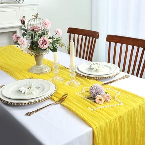 6 Pack Yellow Cheesecloth Table Runner 10Ft 23 x 120 Inch - Image 5