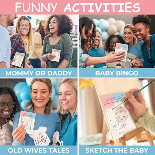 Woodamore Baby Gender Reveal Games For Guests - Fun Baby Bingo For Boy Or Girl Shower Games, Gender Reveal Decorations, Mommy Or Daddy, Old Wives Tales Gender Reveal Party Game (Pack of 2) - Image 4