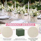 12 Pack Galvanized Square Vases with Floral Foam 3.5 Inch, Beige - Image 3
