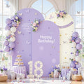 Beige Purple Arch Backdrop Cover Set of 3 6FT 6.6FT 7.2FT Spandex Photo Wedding Arch Covers Stretchy Backdrop Baby Shower Birthday Party Lilac Lavender Arch Stand Cover Bridal Shower Decoration by LittleFunny