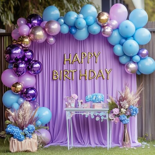Wokceer Lavender Purple Backdrop Curtain Drapes for Parties, 3Pack 10x10FT - Image 5