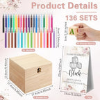 Marsui 136 Pcs Baby Shower Blocks to Decorate Game Kit, Floral - Image 2