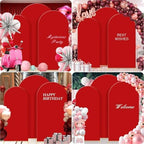 Gawicpy Wedding Arch Backdrop Stand Set Metal Arch Backdrop Stand with Wedding Arch Cover, Wedding Balloon Arch Backdrop Stand for Birthday, Baby Shower, Anniversary (Red, 5.9FT+6.6FT+7.2FT) - Image 2