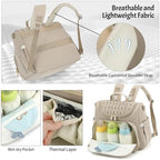 Small Diaper Bag Backpack Quilted Mini Baby Crossbody Diaper Bag Tote for Mom and Baby Girls Boys (Beige) - Image 4