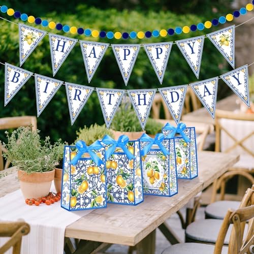 Geyoga 24 Pcs Party Clear Favor Bags with Handles, Capri Lemon - Image 4