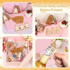 50Pcs Popping Bottle Openers Baby Shower Party Favors For Guests Baby Shower Return Favors Baby Bottle Shaped Bottle Opener Baby Shower Souvenirs With Organza Bags Thank You Cards, small, Gold - Image 7