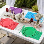 360 Pcs Rainbow Disposable Plates and Napkins Tableware Set for 50 Guests - Image 5