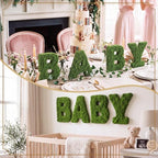 4 Pcs Moss Baby Letter Centerpiece, Green Grass Alphabet - Image 6