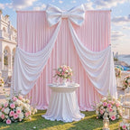 White Large Bows for Backdrop Giant Bows Birthday Party Decorations Large Giant Bow Decor, White Giant Satin Bow Decoration for Wedding Baby Shower Birthday Photo Booth Arch Wall Decor 24"x16" - Image 5