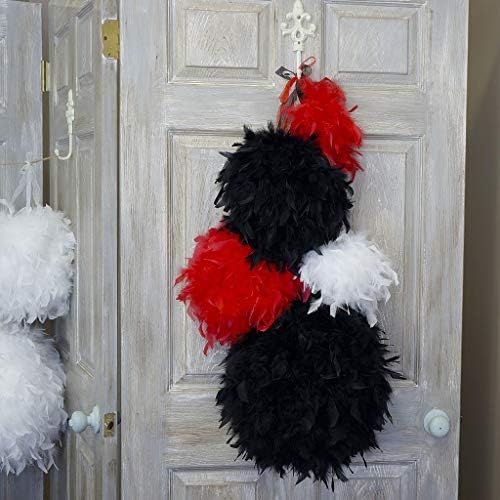 ZUCKER 18 inch Fluffy Feather Hanging Pom Pom - Hanging Decor for Party, Wedding, Baby Shower or Home Decor (Black) - Image 5