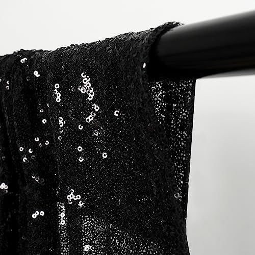 Eternal Beauty Black Sequin Backdrop Curtains, 4 Panels 2x8FT - Image 5