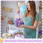 Aliceset 92 Pcs Baby Shower Prizes for Game Party Winners Baby Shower Favors Gifts Includes Hair & Beauty Accessories Jewelry Box with Gift Bag for Gender Revealed Wedding Bridal Party Favors (Purple) - Image 5