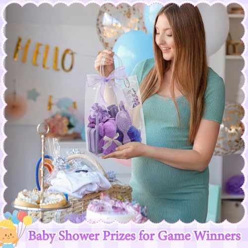 Aliceset 92 Pcs Baby Shower Prizes for Game Party Winners Baby Shower Favors Gifts Includes Hair & Beauty Accessories Jewelry Box with Gift Bag for Gender Revealed Wedding Bridal Party Favors (Purple) - Image 5