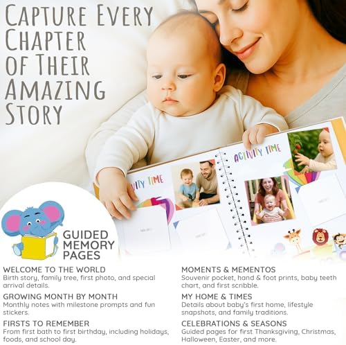 Baby Memory Book for Boy or Girl First 5 Years Baby Keepsake Journal - Image 6