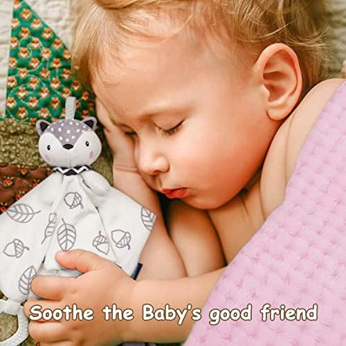 Baby Gift Set, Baby Girls Gift Set New Baby Gifts Basket - Babies Blanket Baby Lovey, Funny Baby Bibs Socks & Greeting Card - Newborn Baby Shower Gifts, Fox - Image 2