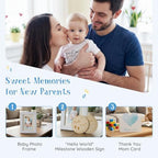 Baby Shower Gifts for Boys 12-in-1 Baby Boy Gift Set for Newborn, Premium Gender Reveal Gifts for New Parents, with Elephant Lovey, 100% Cotton Onesie, Photo Frame & Carriage Storage Case - Image 6