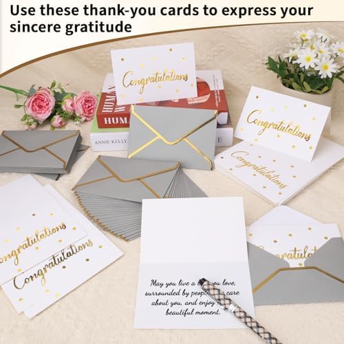 200 PCS Congratulations Cards with Envelopes, 4x6 Inch Gold Foil Lettering - Image 5