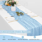 16 Pack Baby Blue Cheesecloth Table Runners 20x120 Inch Gauze Table Runner 10FT Easter Cheese Cloth Table Runner Rustic Sheer Runner for Wedding Baby Shower Birthday Party Table Decor - Image 6