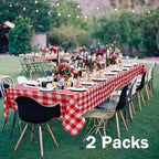 Hiasan Red and White Plaid Tablecloth Waterproof, 2 Pack, 54 x 80 inch - Image 2