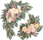 Faux Flower Swag Set of 2 for Wedding Welcome Signs Floral Swag Wedding Reception Ceremony Signs Decor (Champagne) by Piklado