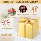 Glenmal 200 Pcs Small Gift Boxes 3x3x3 Inches Gold with Ribbons Kraft - Image 2