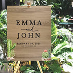 Andaz Press Large Wooden Welcome Sign for Wedding, Rustic Welcome Sign 16" x 20" Custom Names Desert Chic Cactus Wedding Signage English Oak MDF Wood Finish Wedding Reception Indoor Outdoor Signs - Image 4