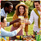 100 Pcs Fiesta Plastic Cups, 12 oz Mexican Disposable Clear Plastic Drinking Cups Bulk for Mexican Independence Day, Fiesta, Cinco De Mayo, Taco Birthday Party Decoration Supplies - Image 6