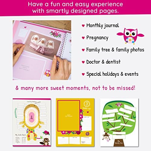 Ronica Baby Girl Gift Set with Baby Memory Book and Monthly Stickers, Modern Photo Journal, Keepsake Album for Girls, First 5 Years, Shower Gift Idea for Mom, Dad Or Grandparents - Image 4