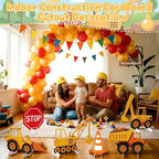 6 Pcs Large Construction Party Decorations, Truck Themed Cardboard Cutouts Standup, Excavator Traffic Cone Stop Yard Sign for Construction Birthday Baby Shower Indoor Outdoor Photo Prop - Image 6
