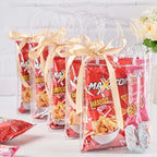 Mauproy Clear Plastic Gift Bags with Handles, 9.1 x 6.7 x 2.8 Inch, 50 Pack - Image 5
