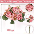 6 Bundles Peonies Artificial Flowers & Pack of 4 Baby Shower Centerpieces for Tables - Image 3