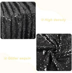 PartyDelight Black Sequin Table Skirt 14ft Long x 30 Inch High - Image 3