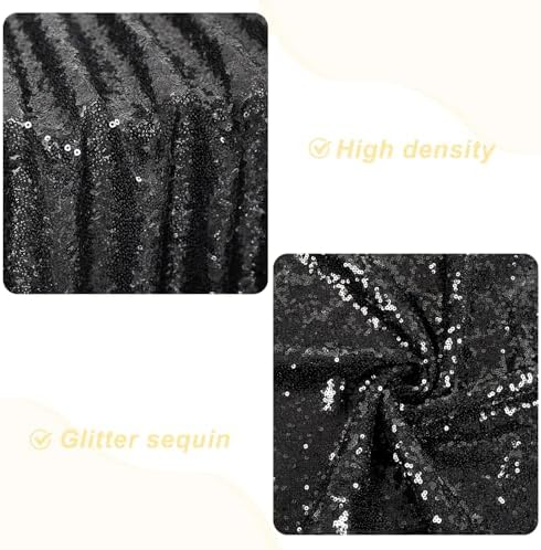 PartyDelight Black Sequin Table Skirt 14ft Long x 30 Inch High - Image 3