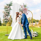 Snughome Arch Backdrop Stand, Set of 2 Metal Balloon Arch Stand (7.2FT+6FT), Gold Wedding Arch Frame for Party, Baby Shower, Holiday, Ideal for Balloon Flower - Image 3