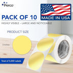 Perco Metallic Gold Perforated Round Circle Dot Sticker 3-Inch Labels — 10 Rolls, 5,000 Stickers - VIP, Reward & Premium Packaging Labels, Luxury Branding - Made in USA - Image 2