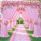50ft x 10ft Wrinkle Free Pink Wedding Backdrop Curtains for Party Bridal Shower Reception Decorations Pink Fabric Curtain Backdrops Drapes for Photography Baby Shower Birthday Background by Tao-GePartyDecorations