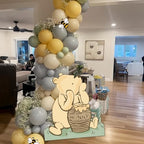 131PCS Classic Winnie Baby Shower Birthday Decorations Large Winnie Coroplast Cutout with Stand, Neutral Balloons Arch& Bee Stickers for Gender Reveal, First Birthday, Photo Props & Pooh Party - Image 6