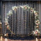 10x10ft Black Tulle Backdrop Curtain with Lights String for Parites, Sheer Photo Backdrop Drapes for Wedding Baby Shower Birthday Party Photo Shoot Decorations - Image 5