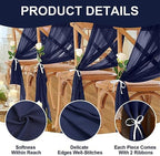 10 Pack 10ft Navy Blue Chiffon Table Runners Wedding Table Runner Sheer Romantic Tulle Table Runner for Christmas Wedding Bridal Tea Party Baby Shower Birthday Party Table Decorations(120 x 12 in) - Image 3