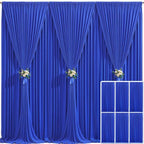 6 Panels Royal Blue Backdrop Curtain for Parties Wrinkle Free Blue Photo Curtains Backdrop Drapes Fabric Decoration for Wedding Birthday Party Baby Shower 30ft(W) x 10ft(H) by Tao-GePartyDecorations