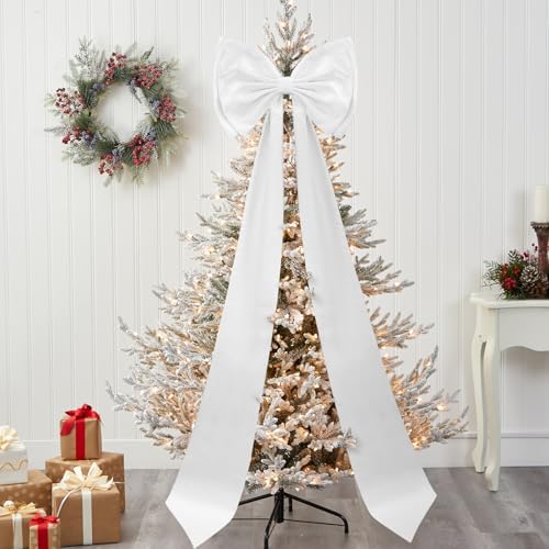 Giant Bow Decoration, 75x18 Inch Big Bows for Backdrop, Large Satin Ribbon Tie Bow for Wedding Engagement Baby Shower Bridal Christmas Birthday Party Wall Decor (White) - Image 6