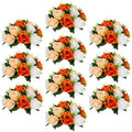 Sziqiqi Orange Fake Flowers for Centrepiece, Kissing Silk Roses Ball, 10Pcs by SZIQIQI