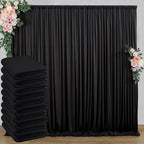 50 ft x 8 ft Black Backdrop Curtain for Parties, 10 Panels 5 ft x 8 ft Wrinkle Free Polyester Photo Black Backdrop Drapesfor Graduations Birthday Wedding Party Stage Curtains Home Decoration Supplies by Outpain
