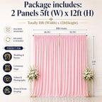 Dusty Pink Backdrop Curtains for Parties, 10 x 12 FT Wrinkle-Free Fabric Photo Backdrop, 2 Panels 5 x 12 FT Long Drapes for Wedding, Baby Shower, Birthday and Photo Booth Decor - Image 6