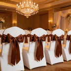 Brown Chair Sashes 50 Pack, Chocolate Satin Chairs Bows Ribbons for Party Wedding, Universal Ties Knots for Folding Chairs Decor - Image 4