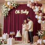 10x10FT Backdrop Curtains with Rod Pockets - Wrinkle Free Photo Stage Backdrop 2 Panels Curtains Drapes for Photography Wedding Party Baby Shower Decorations (Burgundy) - Image 2