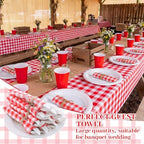 400 Pcs BBQ Party Supplies Red White Gingham Disposable Tableware - Image 2