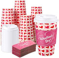 Lallisa 50 Pack 16oz Coffee Cups with Lids & Sleeves by Lallisa