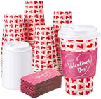 Lallisa 50 Pack 16oz Coffee Cups with Lids & Sleeves by Lallisa