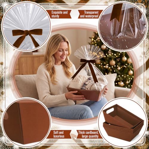 Mimorou 6 Pack Velvet Baskets for Gifts Empty to Fill, Coffee Gift Baskets - Image 3
